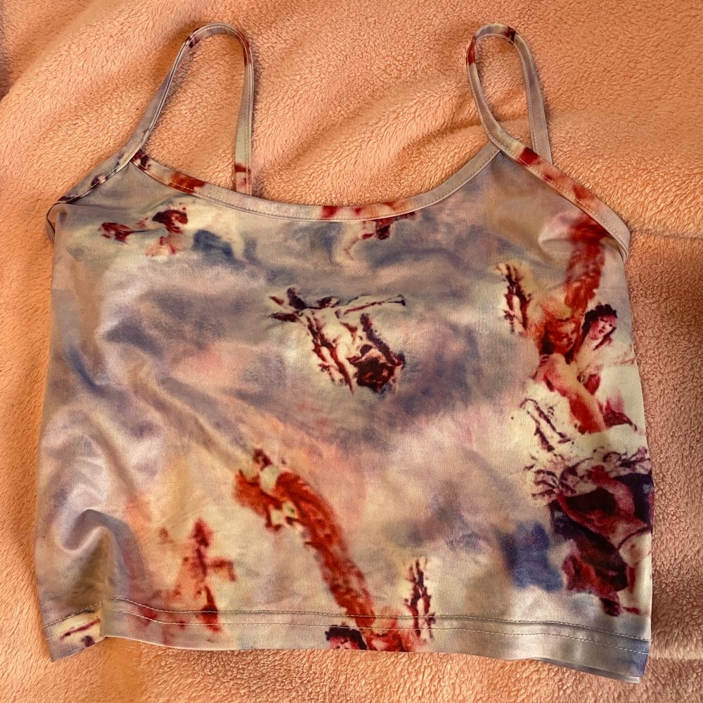 crop top with angel print
